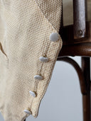 1950s Vintage European Waffle Cream Ripped Waistcoat