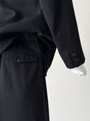 1940s European Black Double Breasted Bespoke Wool Suit