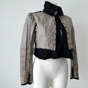 1910s Antique Edwardian Women’s Snap Up Black Wool Bodice Jacket