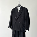 1940s European Black Double Breasted Bespoke Wool Suit