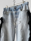 1970s Vintage Levi’s 717 0617 USA Hippie Fringe Jeans Pants