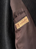 1940s Austrian Two Piece Gabardine Brown Striped Suit
