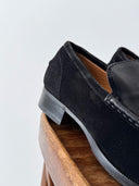 Gucci Black Suede & Leather Tuxedo Loafers