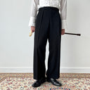 1940s European Black Double Breasted Bespoke Wool Suit