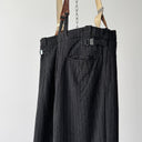 1950s Vintage European Black Striped Work Suspender Trousers