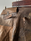 Antique ≈1930s European Army Flying Leather Breeches Buckle Back Faded Pants