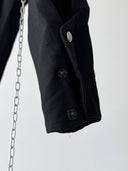 1930s European Modified Front Flap Black Wool Trousers