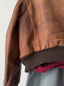 1960s USA Hunting 2 in 1 Brown Faded Leather Jacket