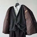 1940s Austrian Two Piece Gabardine Brown Striped Suit