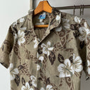 90s Vintage Made in USA RJC Hawaiian Flowers Aloha Crazy Shirt