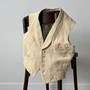 1950s Vintage European Waffle Cream Ripped Waistcoat