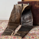 Antique ≈1930s European Army Flying Leather Breeches Buckle Back Faded Pants