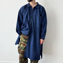1950s Vintage French Workwear Railway Long Smock Chore Jacket