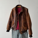 1960s USA Hunting 2 in 1 Brown Faded Leather Jacket
