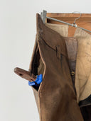 Antique ≈1930s European Army Flying Leather Breeches Buckle Back Faded Pants