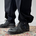 1930s European Modified Front Flap Black Wool Trousers