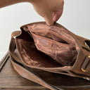 1980s Burberrys Nova Check Leather Canvas Shoulder Bag