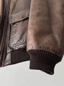 Vintage 80s Neiman Marcus A2 Flying Brown Leather Bomber Jacket