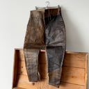 Antique ≈1930s European Army Flying Leather Breeches Buckle Back Faded Pants