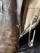 Antique ≈1930s European Army Flying Leather Breeches Buckle Back Faded Pants