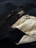 1930s European Modified Front Flap Black Wool Trousers