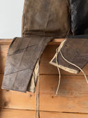 Antique ≈1930s European Army Flying Leather Breeches Buckle Back Faded Pants