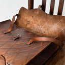 1960s Vintage Swiss Brown Leather Briefcase Handle/Backpack