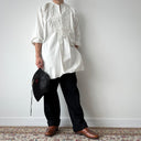 1910s Antique Edwardian Tuxedo Formal White Dress Shirt