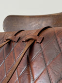 1960s Vintage Swiss Brown Leather Briefcase Handle/Backpack