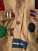 Vintage Original 1940s WW2 British Boy Scouts Patches Button Short Sleeve Shirt