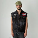 Vintage 90s Lee Riders USA Custom Hardcore Biker Denim Vest