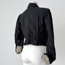 1910s Antique Edwardian Women’s Snap Up Black Wool Bodice Jacket