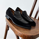 Gucci Black Suede & Leather Tuxedo Loafers