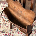 1960s Vintage Swiss Brown Leather Briefcase Handle/Backpack