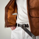 1970s Vintage Sears The Leather Shop USA Rockabilly Brown Jacket