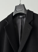 RAF by Raf Simons Three Button Black Wool Chester Coat