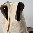 1950s Vintage European Waffle Cream Ripped Waistcoat