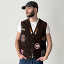 Vintage 90s Harley-Davidson European Patches Leather Vest