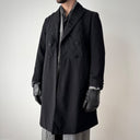 Antique Early 20th Century Edwardian Era European Black Wool Frock Coat