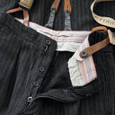 1950s Vintage European Black Striped Work Suspender Trousers