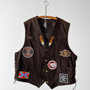 Vintage 90s Harley-Davidson European Patches Leather Vest
