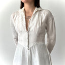 ≈1950s Vintage Mid Century Art Deco Grunge Women's White Wedding Dress