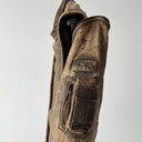 Vintage 1980s IXS Racing Faded Brown Leather 2 in 1 Moto Jacket