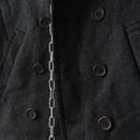 Neil Barrett Double Breasted Gray Wool Pea Coat