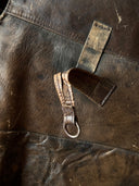 Antique ≈1930s European Army Flying Leather Breeches Buckle Back Faded Pants