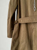 Ten C Double Breasted Belted Khaki Long Trench Coat