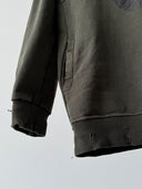 Xagon Man Distressed Skull Avant Garde Full Zip Asymetrical Hoodie