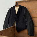 Antique ≈1920s European Workwear Black Railroad Wool Gilet Jacket