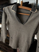 1930s German 'Pied-De-Poule' Thrashed Wool Sweater