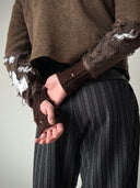 1930s German Thrashed Wool Knit Cardigan